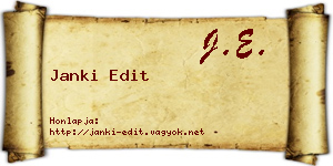 Janki Edit névjegykártya